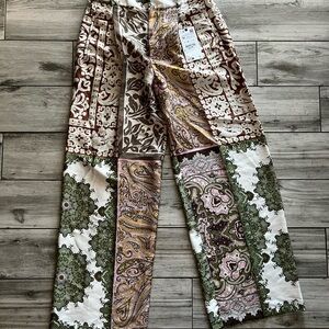 Zara Multicolor Paisley Print Pants NWT Size M